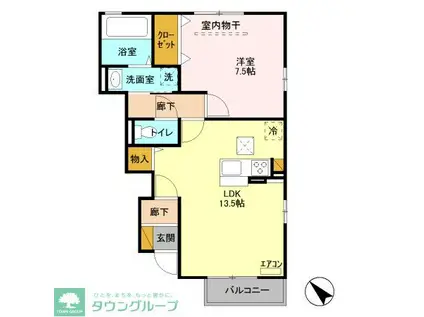 GRADO II(1LDK/1階)の間取り写真