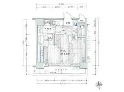ランドステージお茶の水(1K/2階)の間取り写真