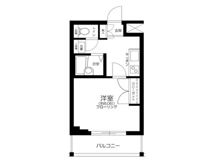 ロングウッドヒル中井(1K/2階)の間取り写真