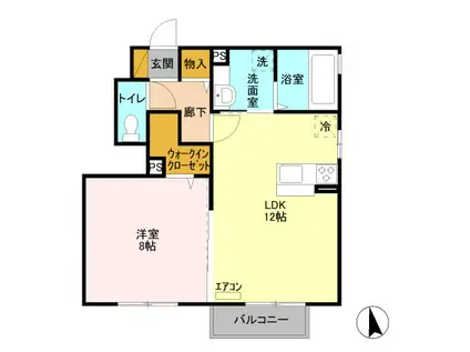 コーポ田村 1(1LDK/1階)の間取り写真