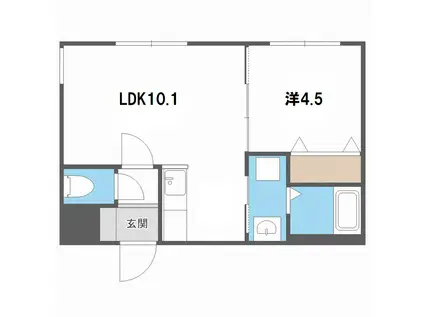 ウェリナ南郷16(1LDK/4階)の間取り写真