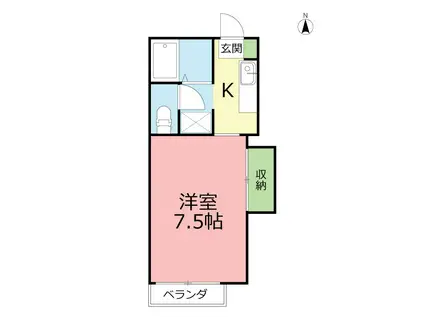 ハイ ビレッジ(1K/1階)の間取り写真