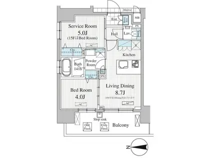 東通レジデンス雷門(2LDK/3階)の間取り写真
