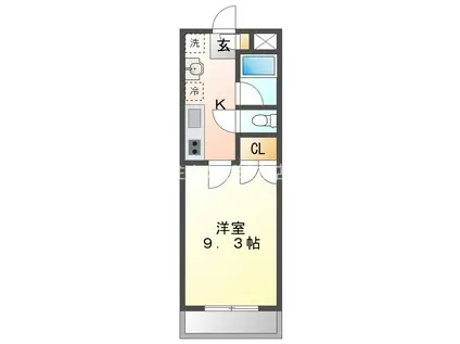オーパス・21(1K/1階)の間取り写真