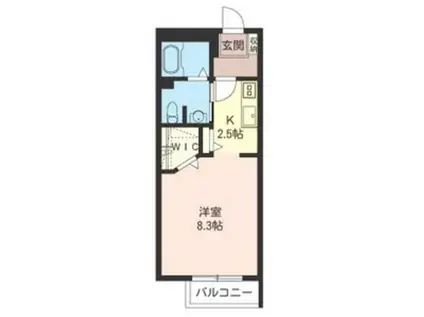 グランドゥール三ッ沢(1K/1階)の間取り写真