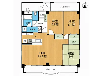 リエート天久(3LDK/3階)の間取り写真