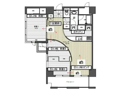 グランドメゾン池袋壱番館(3LDK/4階)の間取り写真