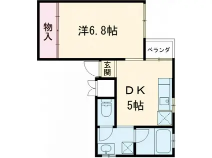 ヴィル・コンフォート大宮(1DK/3階)の間取り写真