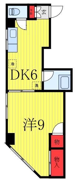 ノルトリブレッセ(1DK/5階)の間取り写真