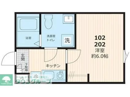 マイレジデンス上尾II(1K/1階)の間取り写真