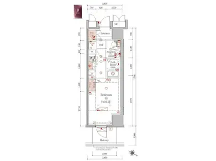 アゼスト横濱大通公園(ワンルーム/6階)の間取り写真
