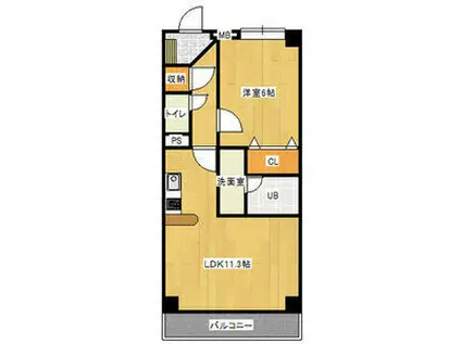 ST PLAZA イースト(1LDK/6階)の間取り写真