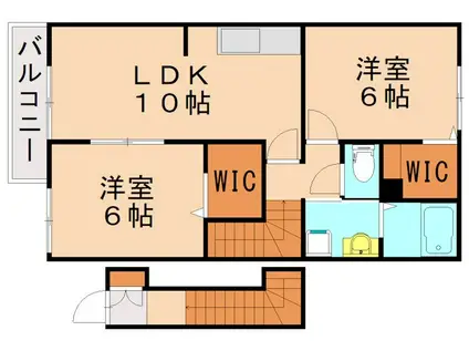 サン・クローバー小竹壱番館(2LDK/2階)の間取り写真