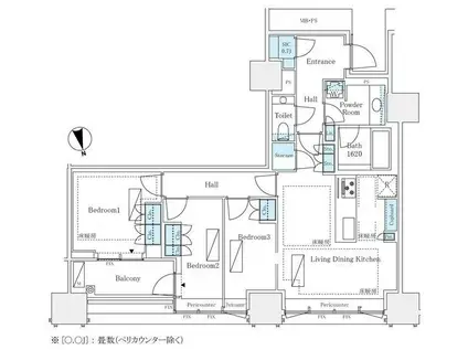 三田ガーデンヒルズ ノースヒル(3LDK/8階)の間取り写真