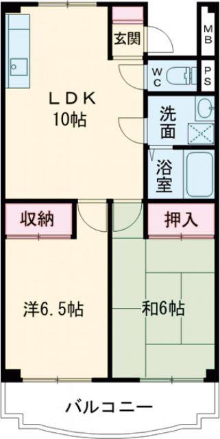 ビアンカ狭山A棟(2LDK/4階)の間取り写真