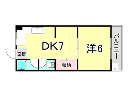 藤井マンション(1DK/1階)の間取り写真
