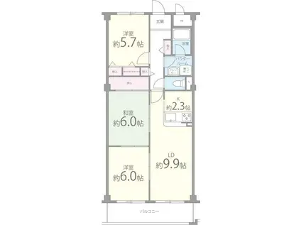 メゾンファミィユ(3LDK/1階)の間取り写真