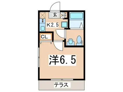 ラクセル横濱三春台(1K/1階)の間取り写真