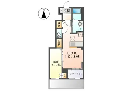 ルミナス・K(1LDK/1階)の間取り写真