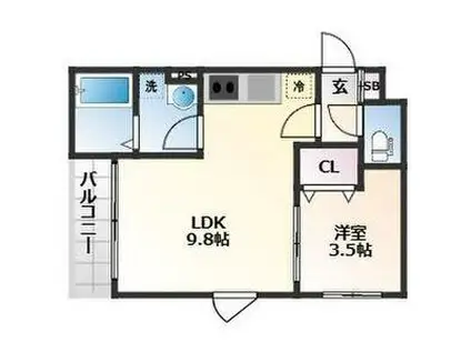 ソルフォート(1LDK/2階)の間取り写真