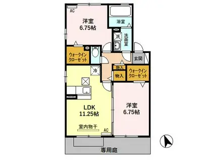 リビングタウン南塚A(2LDK/1階)の間取り写真
