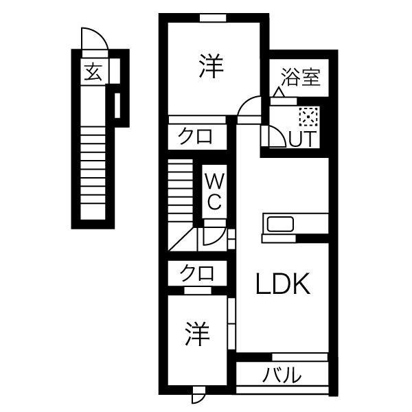 アイメゾンライブ(2LDK/2階)の間取り写真