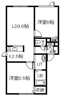 グランシャリオIII(2LDK/2階)の間取り写真