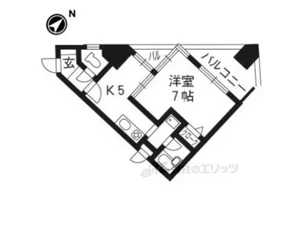 エスリード京都駅前(1DK/3階)の間取り写真