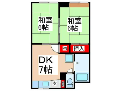 ユーケー武蔵大和駅前ビル(2DK/4階)の間取り写真