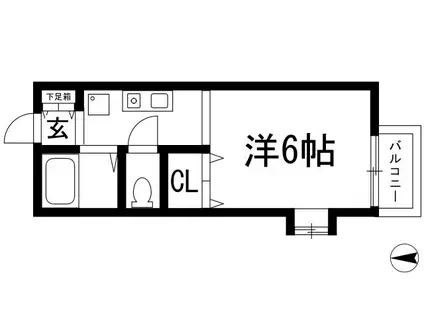 クイーンズコート豊島(1K/1階)の間取り写真