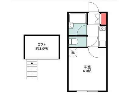 シャトルコンポ(1K/1階)の間取り写真