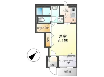 安城市東端町(1K/1階)の間取り写真