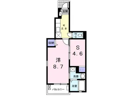 ムーン ガーデン樹来(1SK/1階)の間取り写真