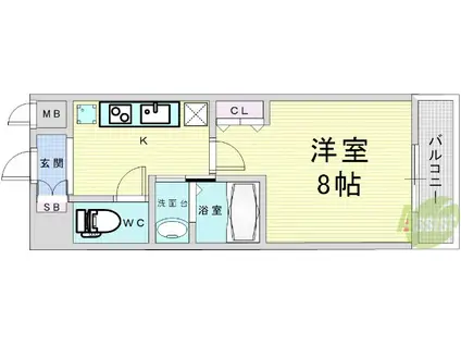 MSPALAZZO OSAKA(1K/10階)の間取り写真