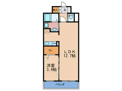 LASANTE梅田北(1LDK/8階)の間取り写真