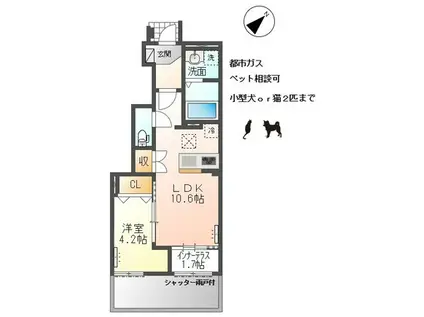 サクラII(1LDK/1階)の間取り写真