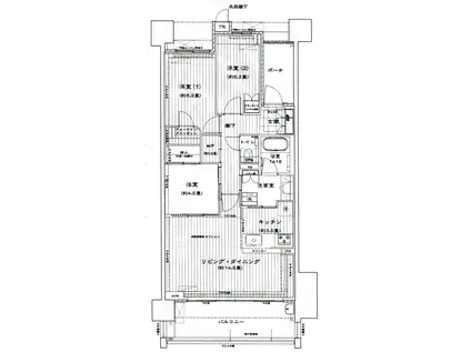 ラグナヒルズ レジデンスエア(3LDK/10階)の間取り写真