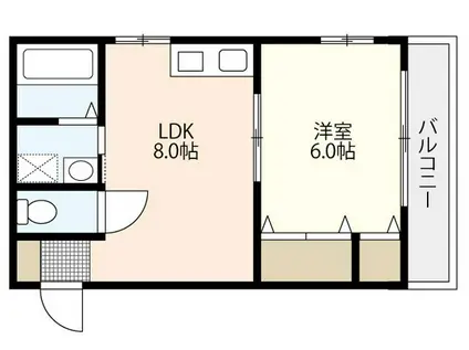 岡田ビル(1LDK/4階)の間取り写真