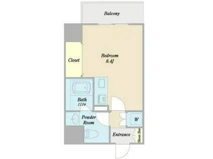 プリヴィアーレ金山(ワンルーム/4階)の間取り写真