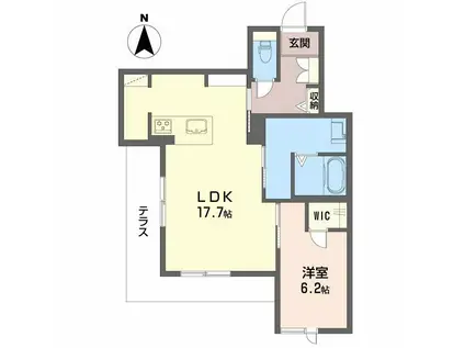 アリエス十三番丁(1LDK/1階)の間取り写真