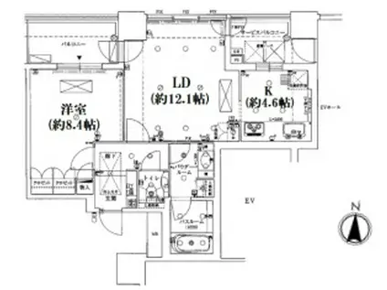 ザ・梅田タワー(2LDK/37階)の間取り写真