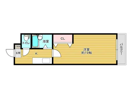 新都マンション(1K/3階)の間取り写真