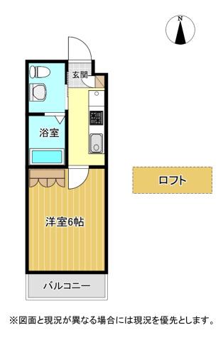 BLUE.RESIDENCE浜(1K/3階)の間取り写真
