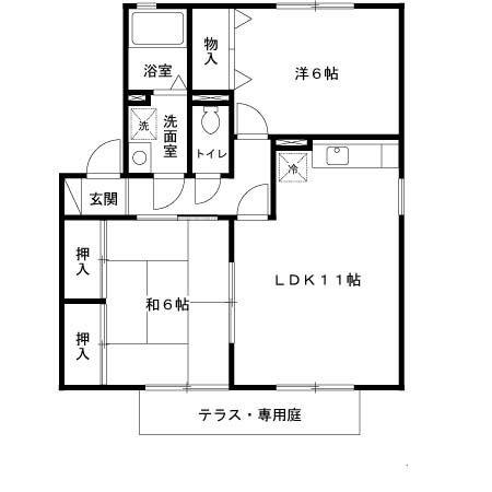 プランドール・のぞみ(2LDK/1階)の間取り写真