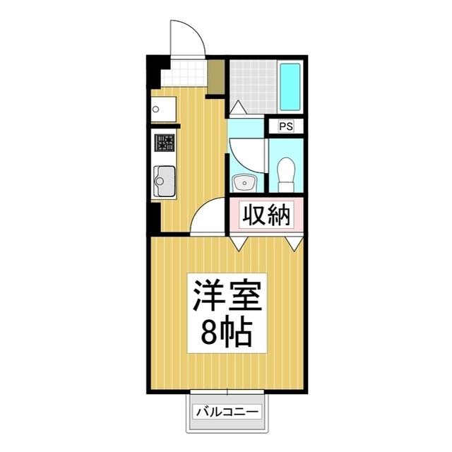セジュール東鼎B(1K/1階)の間取り写真