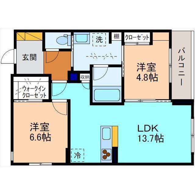 リオ・ブランコ(2LDK/2階)の間取り写真