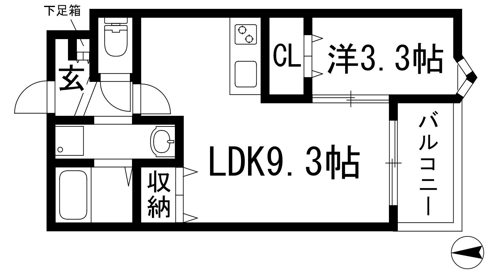 シエーナ川西中央3(1LDK/2階)の間取り写真