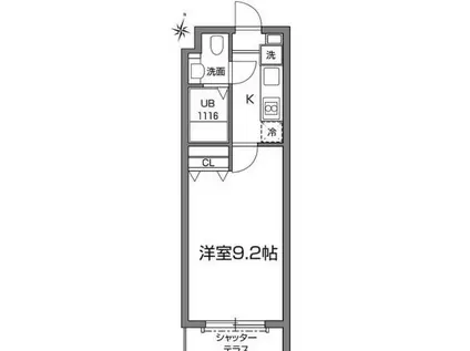プラトージョビアル(1K/1階)の間取り写真