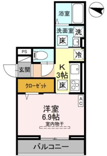 NOBLE RAFFINER上小町(2LDK/2階)の間取り写真