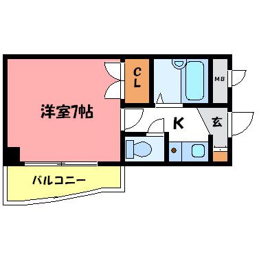 サン藤江(1K/1階)の間取り写真